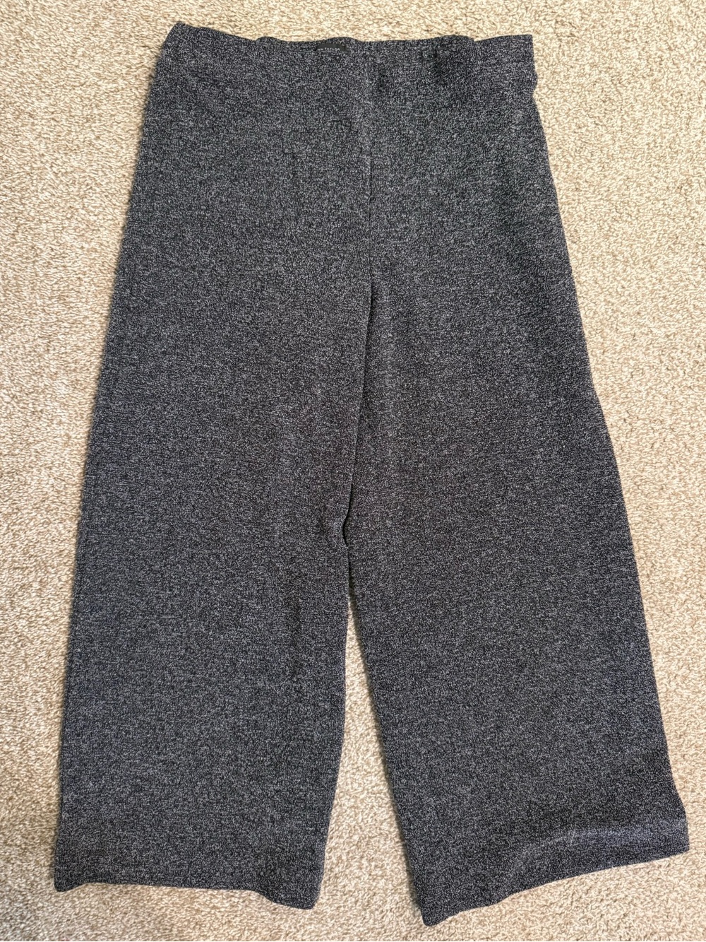 Wide Leg Charcoal Pull-On Knit Pants